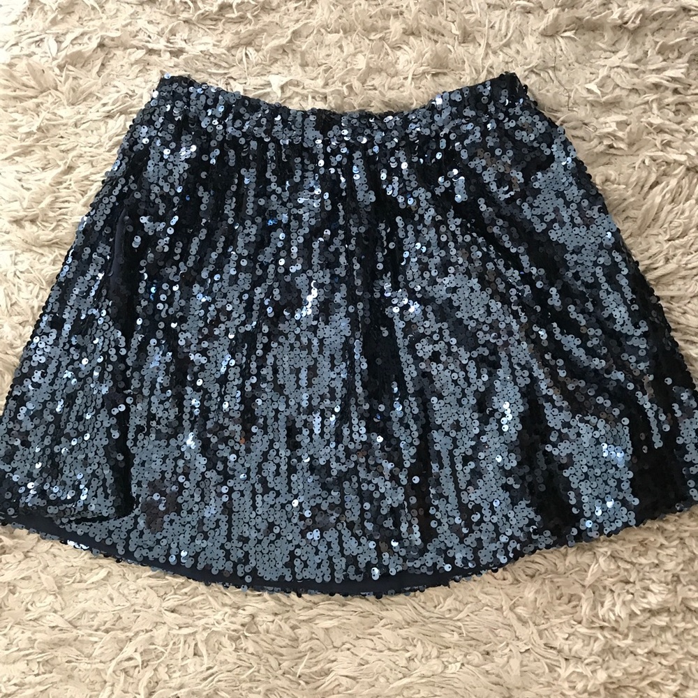 Navy blue sequin skirt
